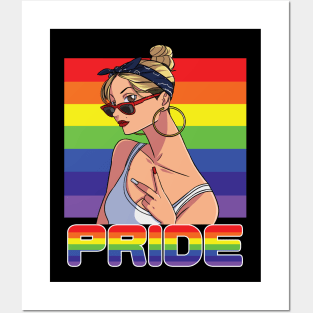 Pride Month Rainbow Lesbian Chola Posters and Art